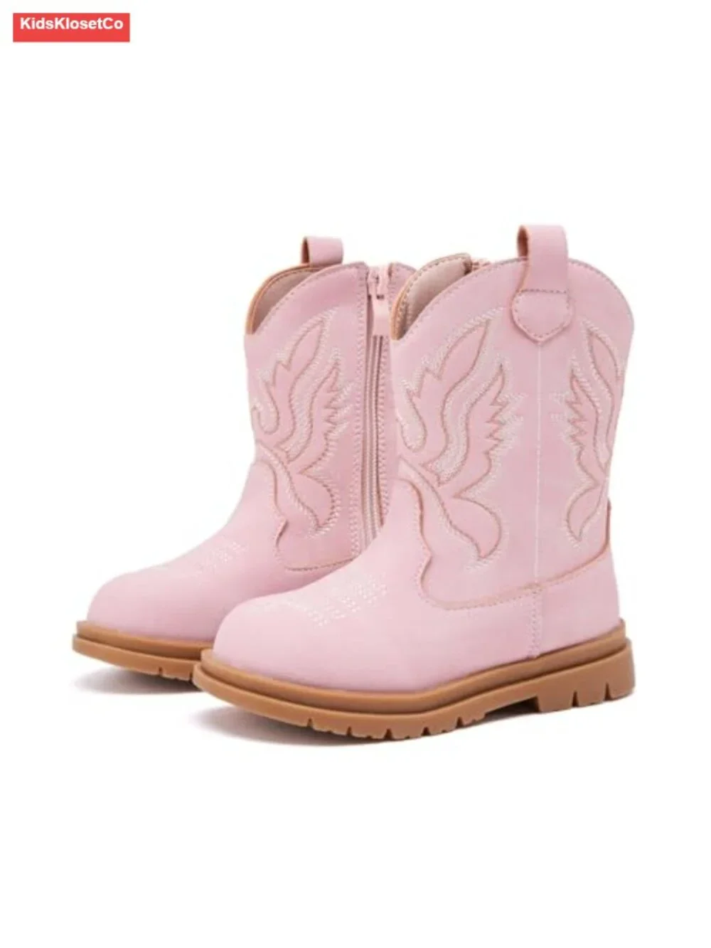 Toddler Cowboy Cowgirl Boots Round Toe Mid Calf Booties Western